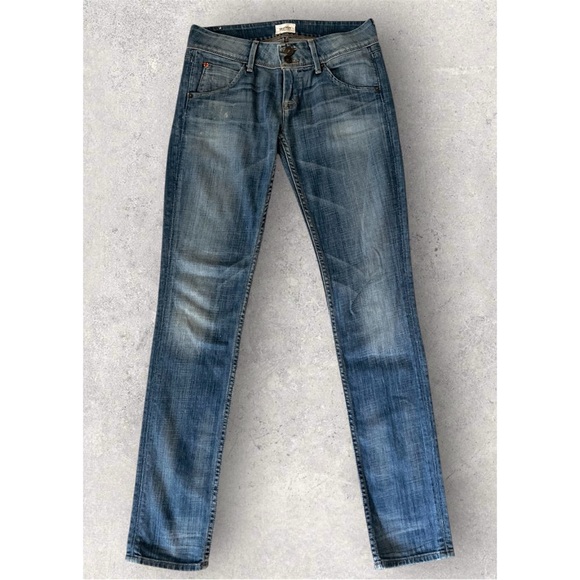 Hudson Jeans Denim - Hudson Low Rise Skinny Jeans Blue Denim Bleached